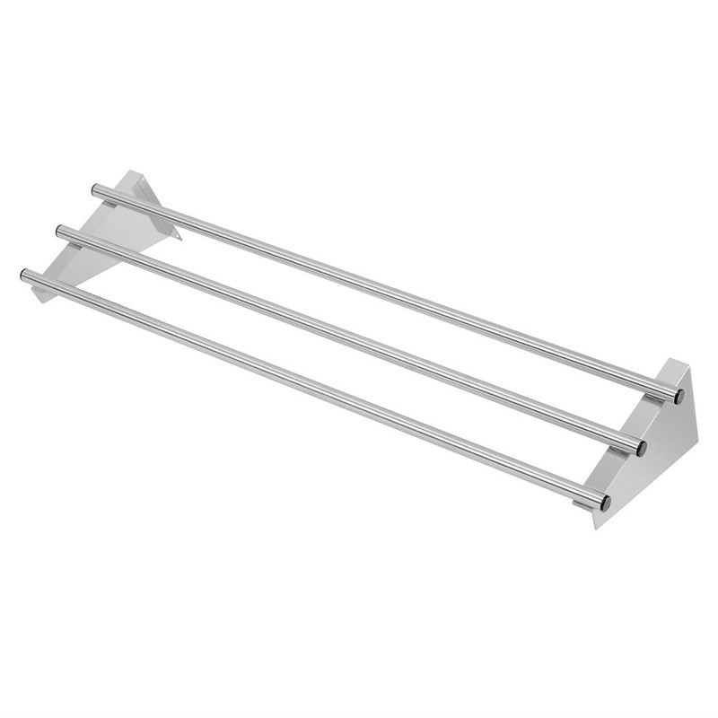 Estantería de pared tubular de acero inoxidable - 1200 x 300 mm - Vogue - Fourniresto