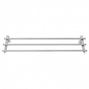 Estantería de pared tubular de acero inoxidable - 1200 x 300 mm - Vogue - Fourniresto