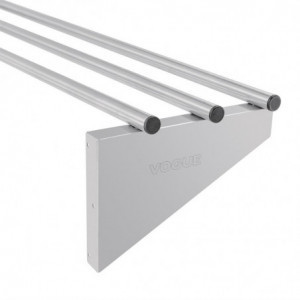 Estantería de pared tubular de acero inoxidable - 1200 x 300 mm - Vogue - Fourniresto