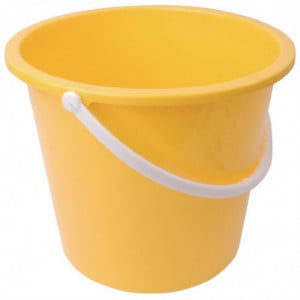 Cubo redondo de plástico amarillo de 10 L - Jantex - Fourniresto