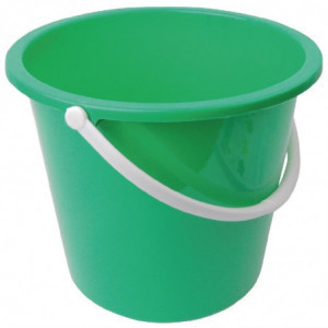 Cubo redondo de plástico verde de 10 L - Jantex - Fourniresto