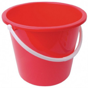 Cubo redondo de plástico rojo de 10 L - Jantex - Fourniresto