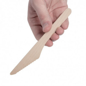 Cuchillo de madera biodegradable de 165 mm - Lote de 100 - Fiesta Green - Fourniresto