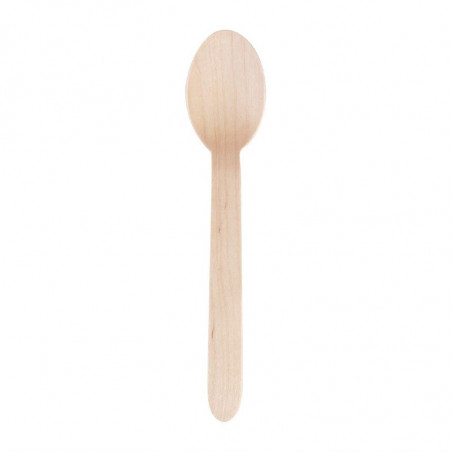 Cuchara de postre de madera biodegradable 166 mm - Paquete de 100 - Fiesta Green - Fourniresto