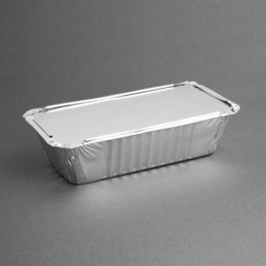 Tapa de cartón encerado para bandeja rectangular grande de aluminio - Lote de 500 - Fiesta - Fourniresto