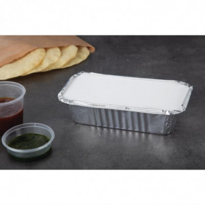 Tapa de cartón encerado para bandeja rectangular grande de aluminio - Lote de 500 - Fiesta - Fourniresto