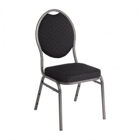 Silla de banquete negra con respaldo ovalado - Juego de 4 - Bolero - Fourniresto