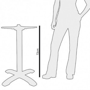 Pie de mesa cuadrado efecto escalera de hierro fundido 425 x 720 mm - Bolero - Fourniresto