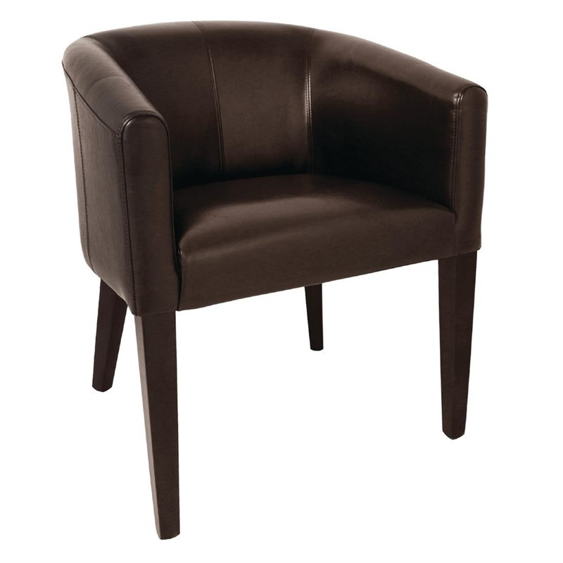 Sillón de cuero sintético marrón oscuro - Bolero - Fourniresto