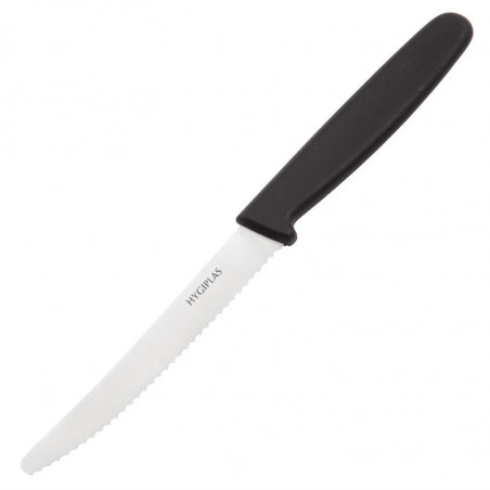 Cuchillo para tomates negro hoja dentada 10 cm - Hygiplas - Fourniresto