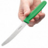 Cuchillo para tomates de hoja dentada verde de 10 cm - Hygiplas - Fourniresto