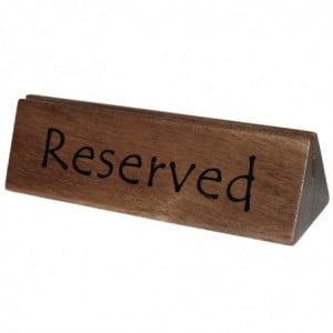 Wooden Reserved Table Sign 150 x 35 mm - Olympia - Fourniresto