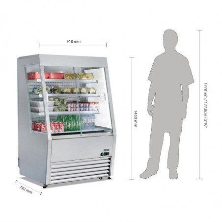 Vitrina mural refrigerada positiva con 3 estantes de 918 mm - Polar - Fourniresto