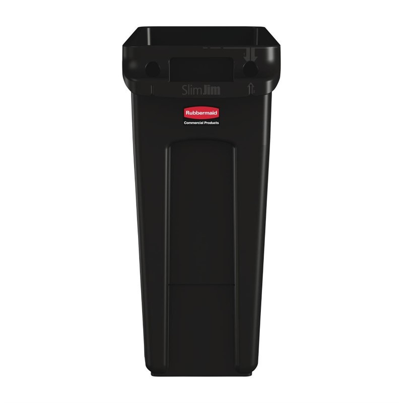 Contenedor de reciclaje con conductos de ventilación negro de 60 L - Rubbermaid - Fourniresto