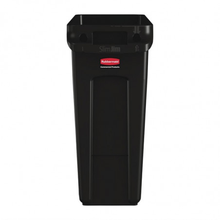 Contenedor de reciclaje con conductos de ventilación negro de 60 L - Rubbermaid - Fourniresto