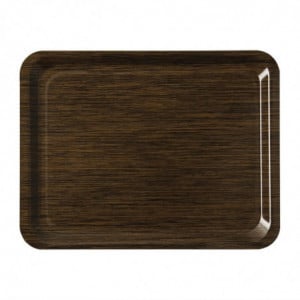 Non-slip Wenge Melamine Service Tray 430 x 330 mm - Roltex - Fourniresto