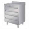 Mueble con respaldo de acero inoxidable 4 cajones - Vogue - Fourniresto