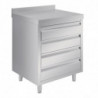 Mueble con respaldo de acero inoxidable 4 cajones - Vogue - Fourniresto