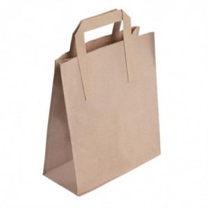 Small Brown Recycled Paper Bag 215 x 180 mm - Pack of 250 - Fiesta Green - Fourniresto