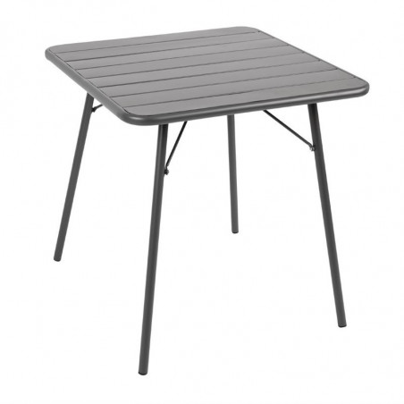 Mesa de listones cuadrada gris de acero 700 x 700 mm - Bolero - Fourniresto