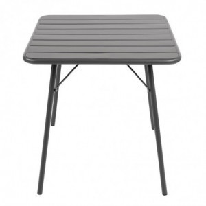 Mesa de listones cuadrada gris de acero 700 x 700 mm - Bolero - Fourniresto