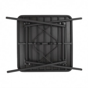 Black Square Steel Slatted Table 700 x 700 mm - Bolero - Fourniresto