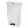 Cubo de basura con pedal frontal Slim Jim StepOn blanco de 50L - Rubbermaid - Fourniresto