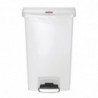 Cubo de basura con pedal frontal Slim Jim StepOn blanco de 50L - Rubbermaid - Fourniresto