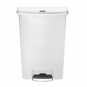 Cubo de basura con pedal frontal Slim Jim StepOn blanco de 90L - Rubbermaid - Fourniresto