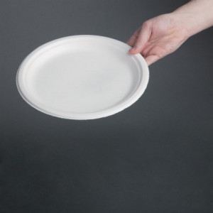 Compostable Bagasse Plates 26 cm - Pack of 50 - Fiesta Green - Fourniresto