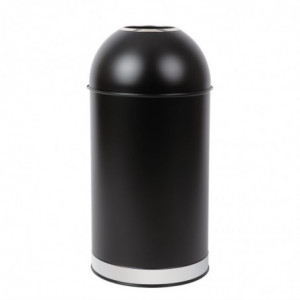 Cubo de basura Domo Abierto de Acero Negro 40L - Bolero - Fourniresto