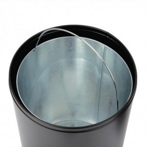 Open Dome Black Steel 40L Trash Can - Bolero - Fourniresto