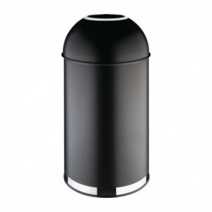 Cubo de basura Domo Abierto de Acero Negro 40L - Bolero - Fourniresto