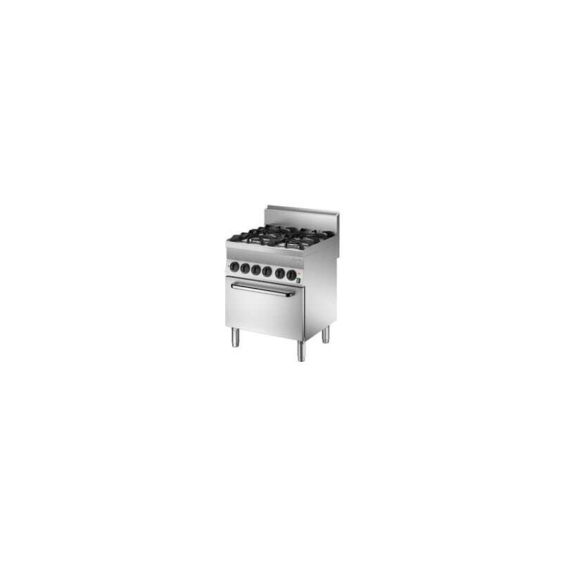 Horno de 4 fuegos con horno eléctrico GN1/1 Serie 650