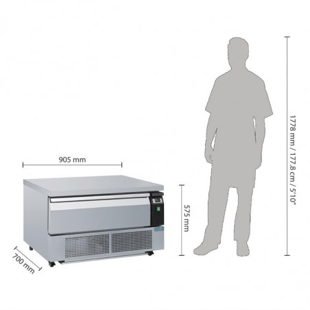 Zócalo Doble Refrigerado 1 Cajón Serie U 2x GN 1/1 - Polar - Fourniresto