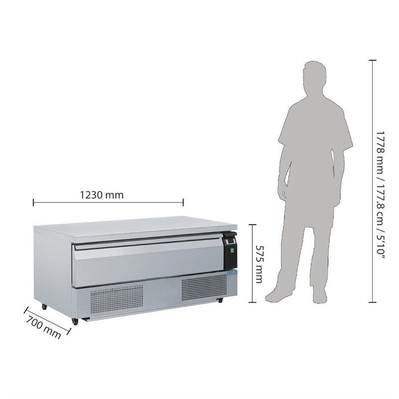 Zócalo Doble Refrigerado 1 Cajón Serie U 3x GN 1/1 - Polar - Fourniresto