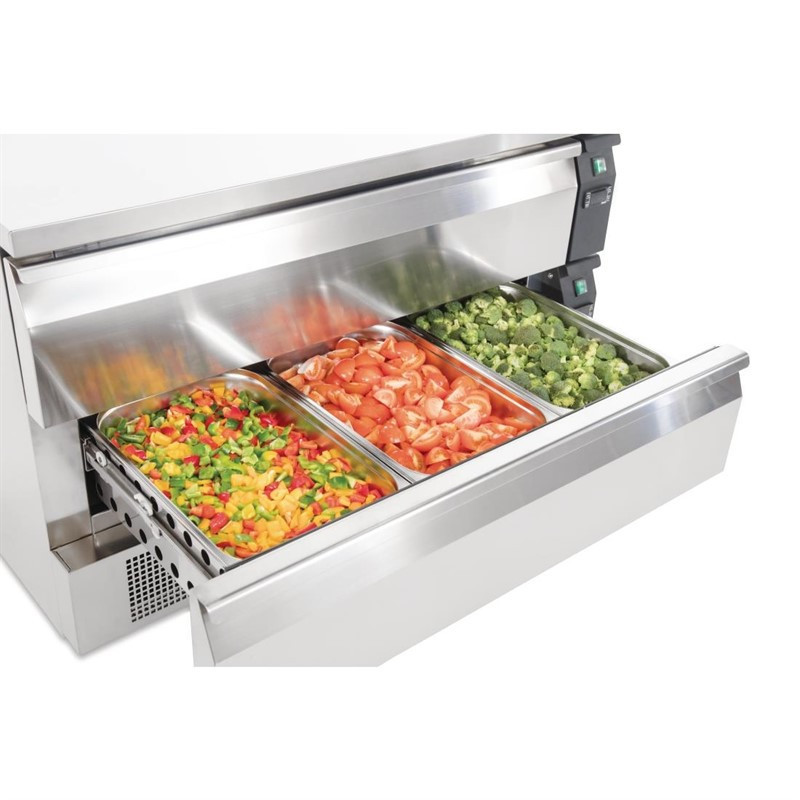 Zócalo Doble Refrigerado 2 Cajones Serie U 6x GN 1/1 - Polar - Fourniresto