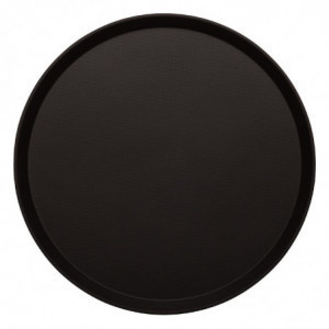 Round Non-Slip Black Fiberglass Tray Treadlite Ø 355 mm - Cambro - Fourniresto