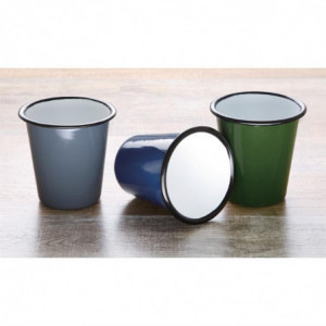 Tazas de Acero Esmaltado Azul y Negro 350ml - Juego de 6 - Olympia - Fourniresto