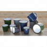 Tazas de Acero Esmaltado Azul y Negro 350ml - Juego de 6 - Olympia - Fourniresto