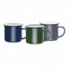 Tazas de Acero Esmaltado Verde y Negro 350ml - Juego de 6 - Olympia - Fourniresto