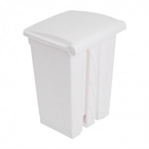 Cubo de basura de cocina con pedal blanco 45L - Jantex - Fourniresto