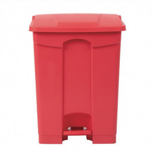 Cubo de basura de cocina con pedal rojo 65L - Jantex - Fourniresto