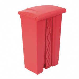 Cubo de basura de cocina con pedal rojo 87L - Jantex - Fourniresto