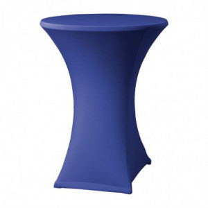 Funda de mesa extensible Samba azul para mesa con patas cruzadas - FourniResto - Fourniresto