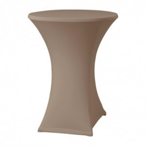 Funda de mesa extensible Samba Taupe para mesa con patas cruzadas - FourniResto - Fourniresto