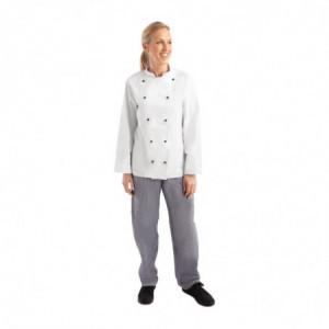 Chaqueta de cocina unisex Chicago de manga larga blanca talla L - Whites Chefs Clothing - Fourniresto