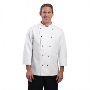 Chaqueta de cocina unisex Chicago de manga larga blanca talla L - Whites Chefs Clothing - Fourniresto