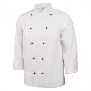 Chaqueta de cocina unisex Chicago de manga larga blanca talla M - Whites Chefs Clothing - Fourniresto