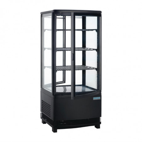 Vitrina refrigerada negra con puertas curvas 86 L - Polar - Fourniresto